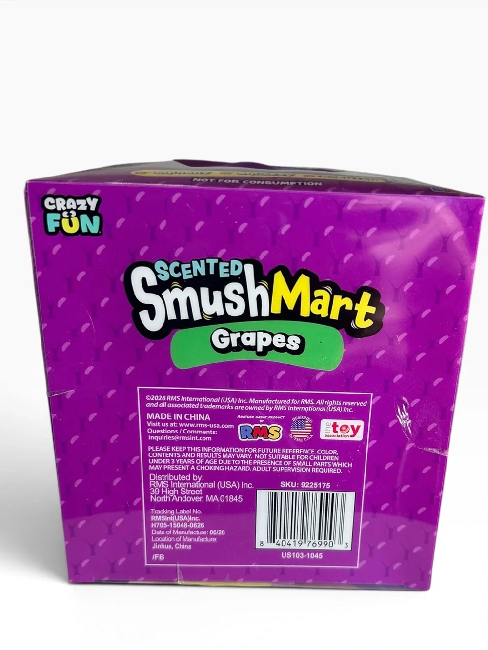 RMS Crazy Fun SmushMart Scented Grape Squishy Jumbo Sensory Fidget Toy NIB